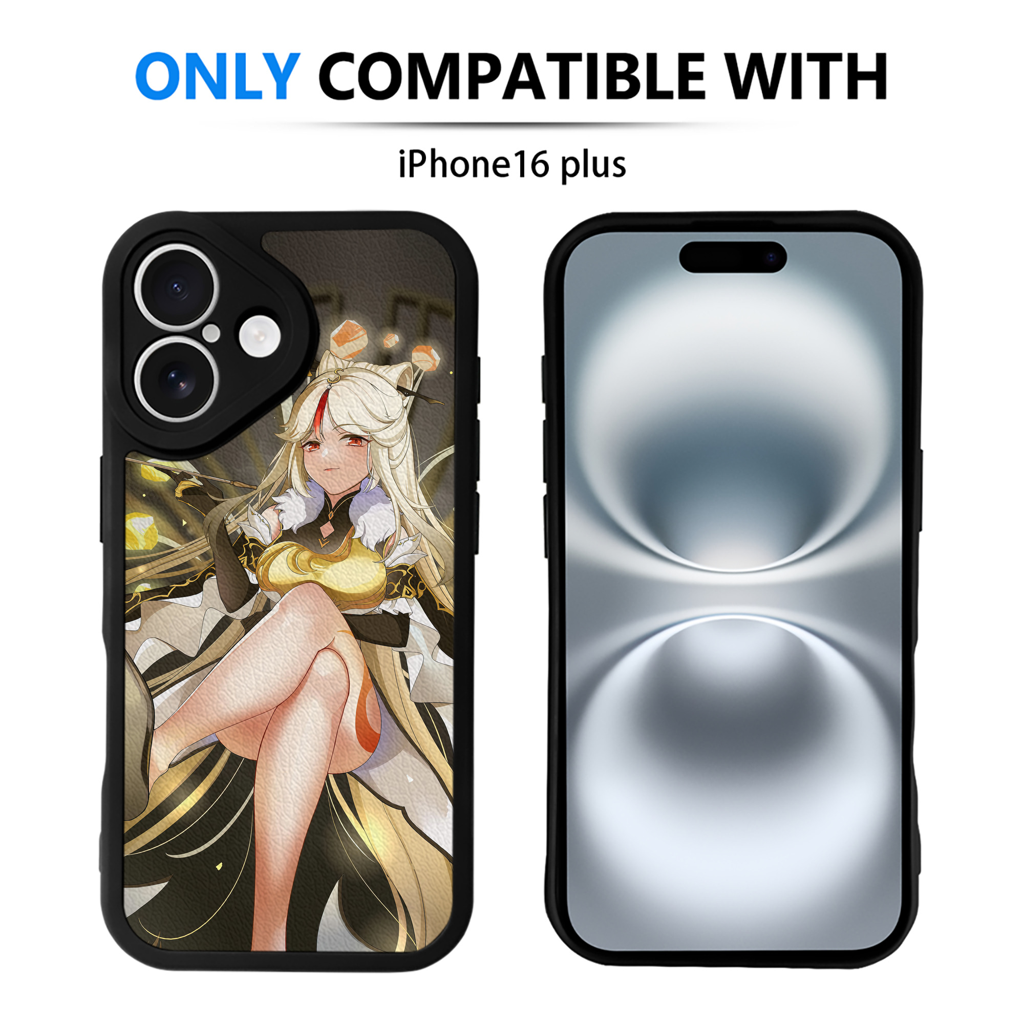 げんし神 genshin 【iPhone 16シリーズ対応】シリコンスマホケース（レザー調） 材質：シリコン